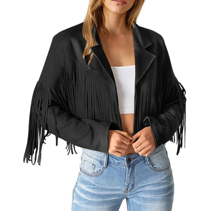 Frauenjacke mit Fransen Chic Design