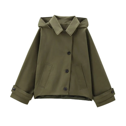 Regenmantel Damen Elegant mit Kapuze
