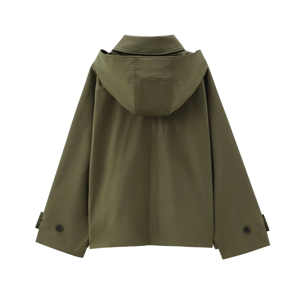 Regenmantel Damen Elegant mit Kapuze - IdealeKleiden