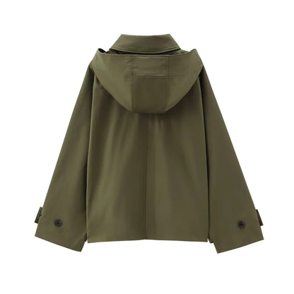 Regenmantel Damen Elegant mit Kapuze - IdealeKleiden
