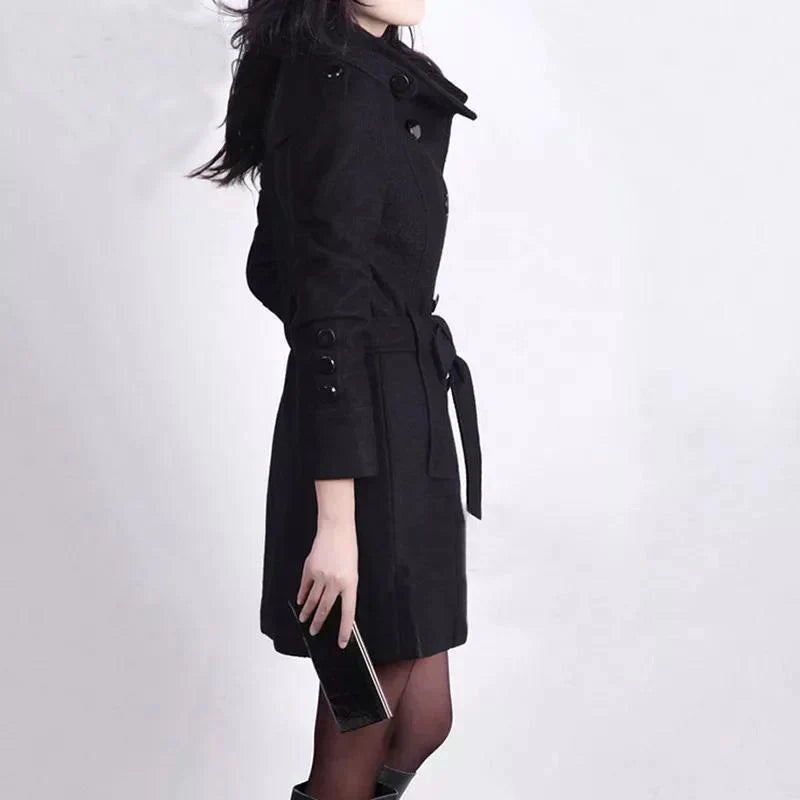 Stilvoller Damen Trenchcoat Wintermantel Elegant - IdealeKleiden