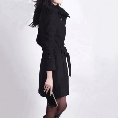 Stilvoller Damen Trenchcoat Wintermantel Elegant - IdealeKleiden