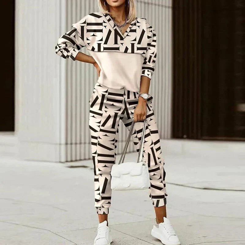Damen Sportanzug Set Modern Jogging Style