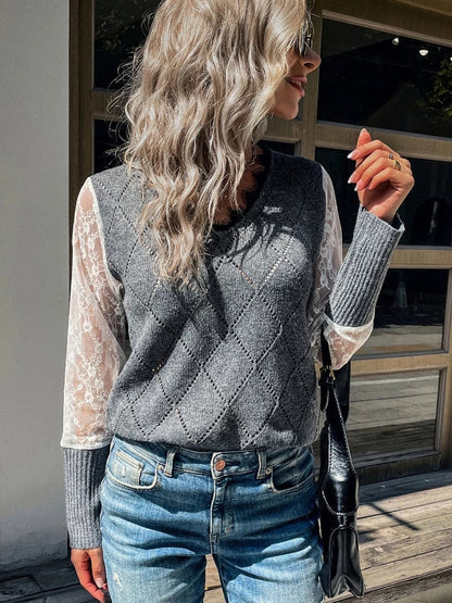 Elegantes Frauen Top V-Ausschnitt