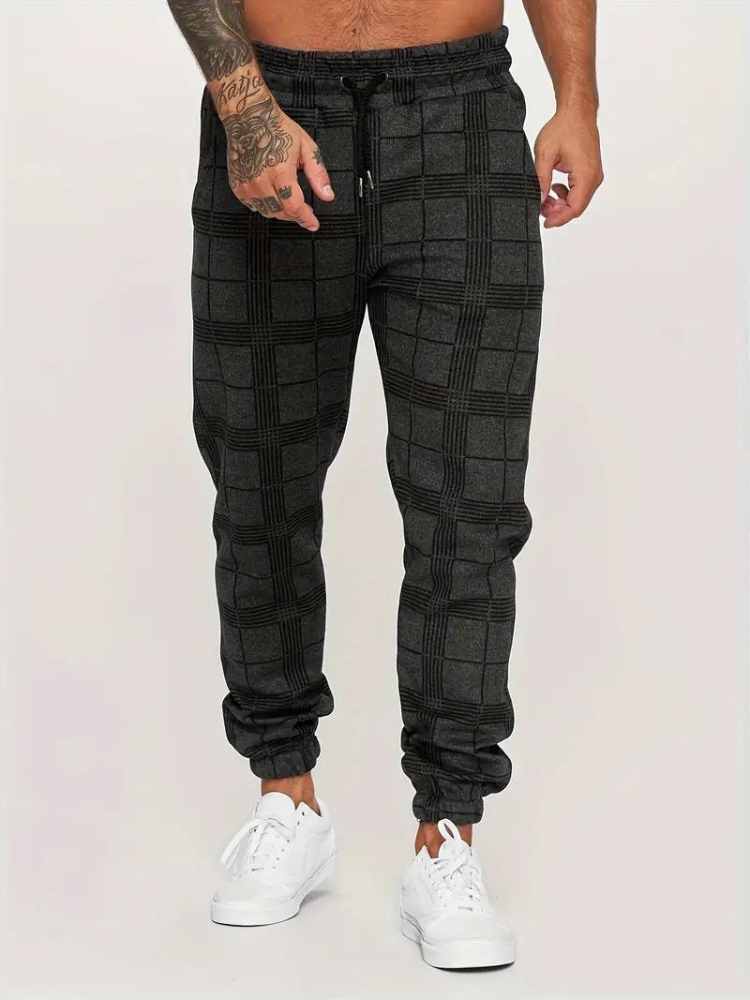 Bequeme Joggerhose Männer Karo Elastic