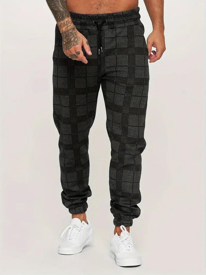 Bequeme Joggerhose Männer Karo Elastic