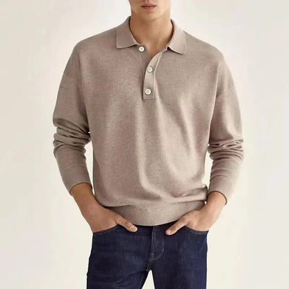 Herren Langarm Poloshirt Elegant Style - IdealeKleiden