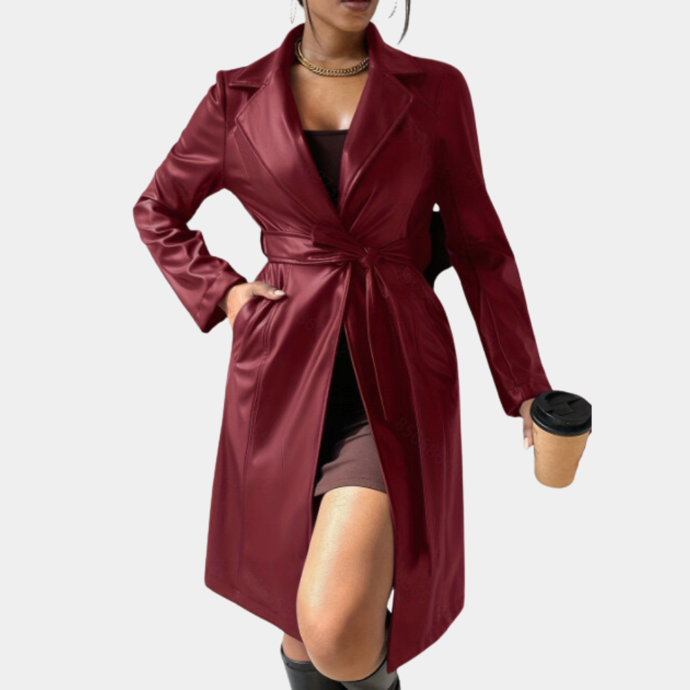 Elegante Damen Herbstjacke Lang Modisch