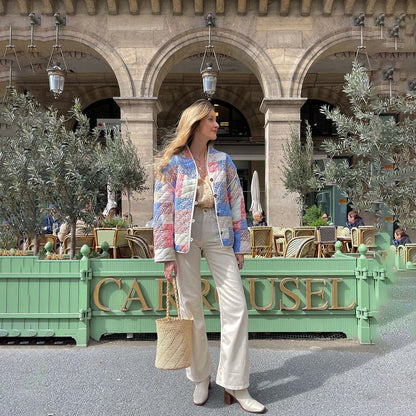 Sommerjacke Blumenprint Damen Baumwolle