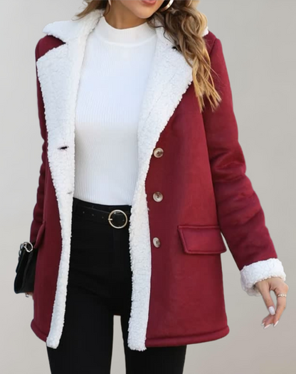 Stylische Fleece Winterjacke Damen