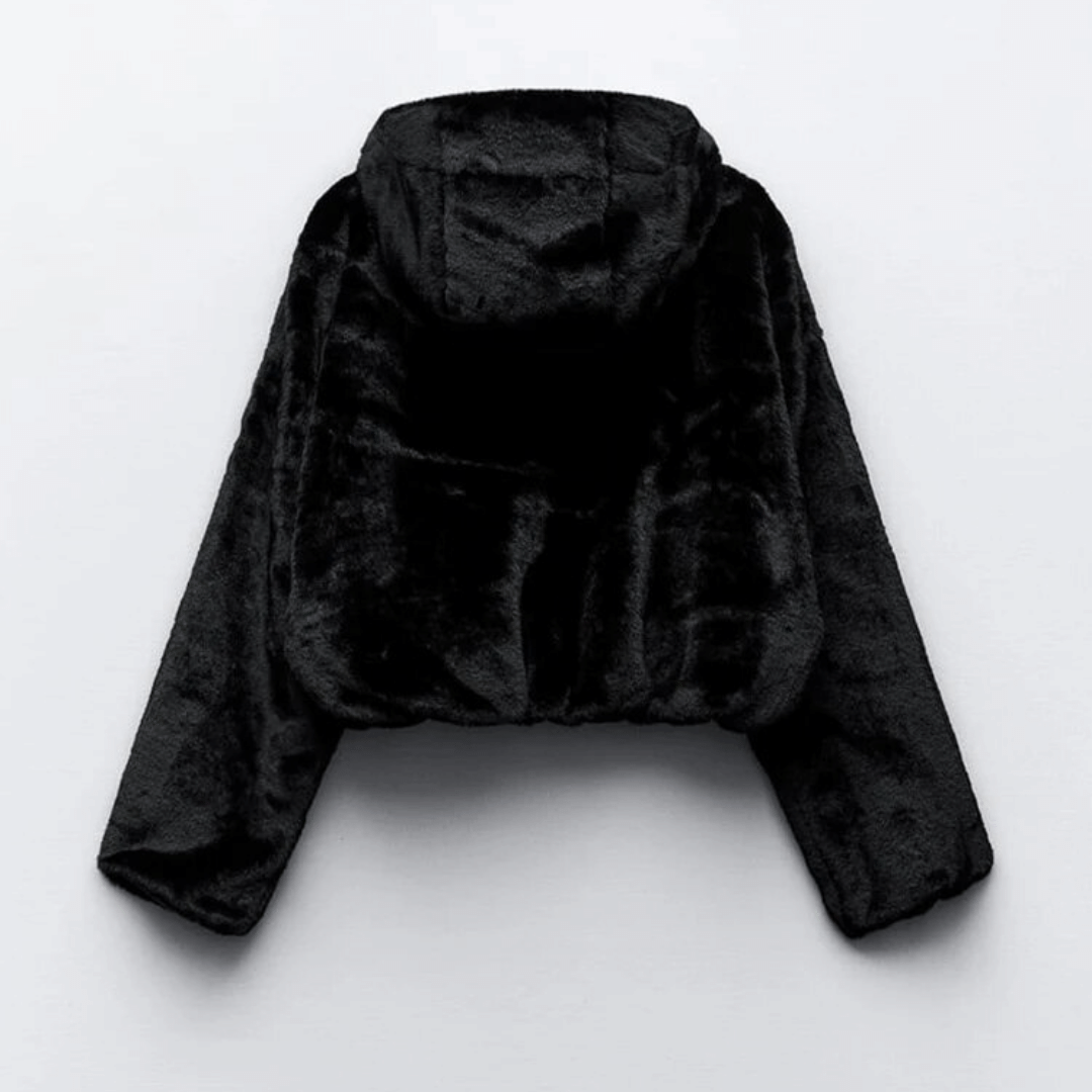 Damen Winterjacke Elegant Kunstpelz Mantel - IdealeKleiden