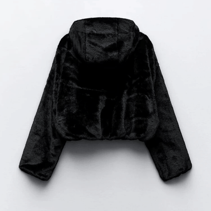 Damen Winterjacke Elegant Kunstpelz Mantel - IdealeKleiden