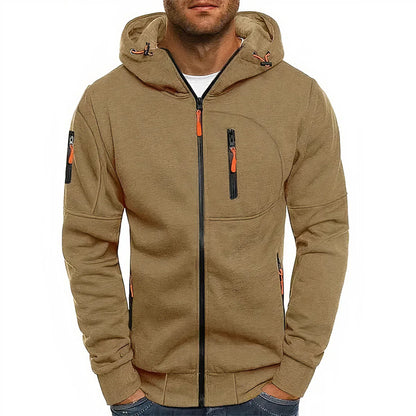 Herren Parka Jacke Kapuze Reißverschluss