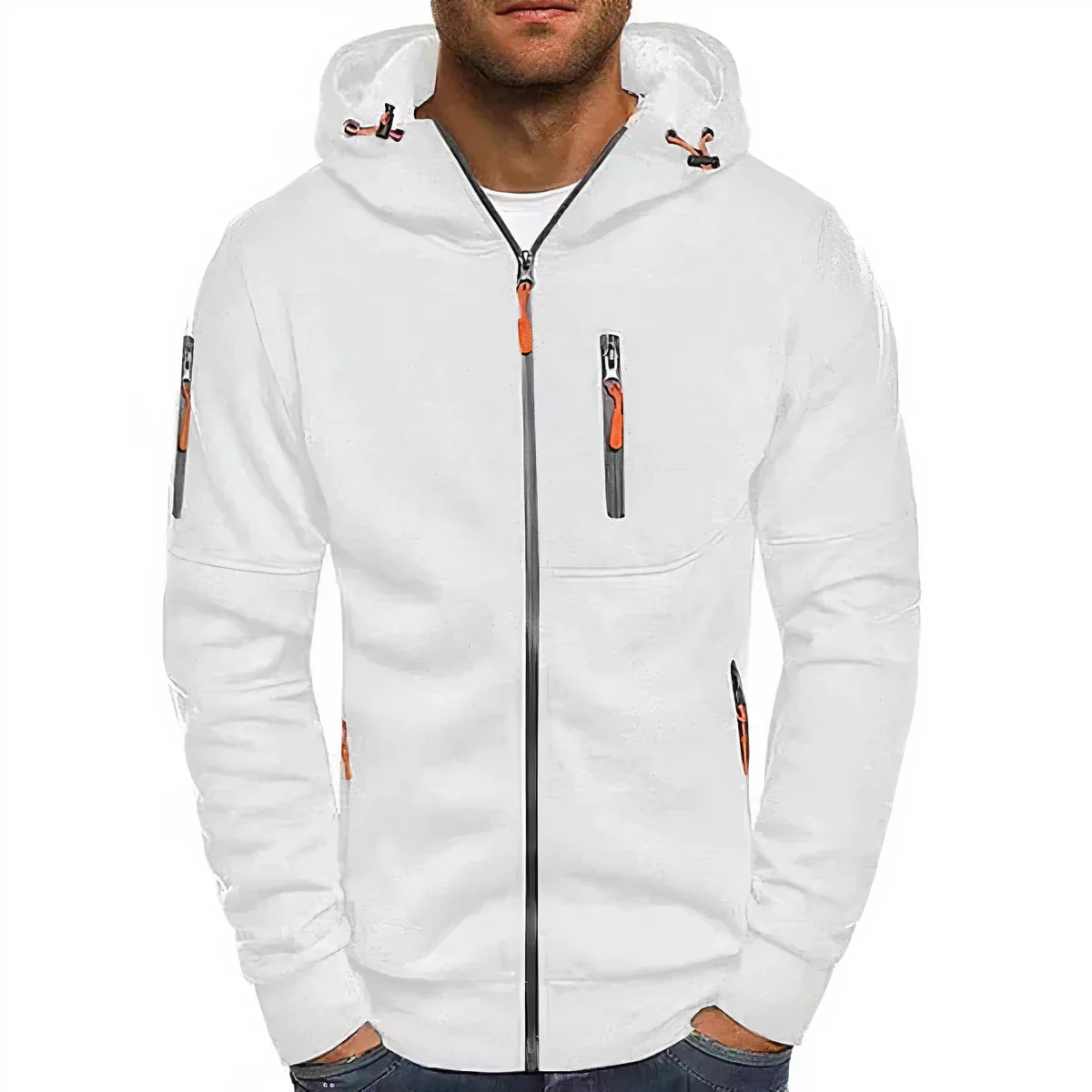 Herren Parka Jacke Kapuze Reißverschluss - IdealeKleiden