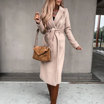 Stylischer Trenchcoat Damen Wollmix