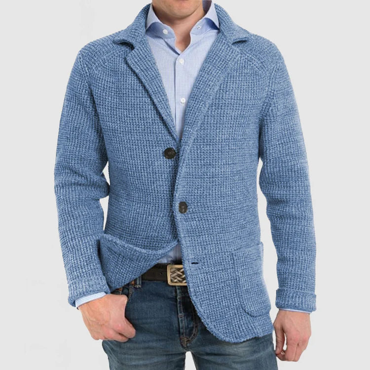 Herren Strickjacke Modern Zweiknopf Design