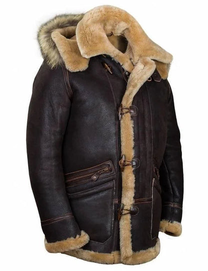 Lederjacke Damen Weich Plüschfutter Kapuze