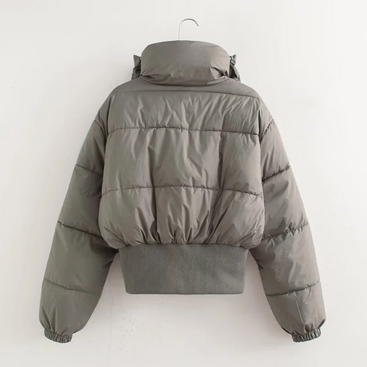Damen Pufferjacke Kurz Warm Elegant - IdealeKleiden