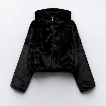 Damen Winterjacke Stilvoll Kunstleder
