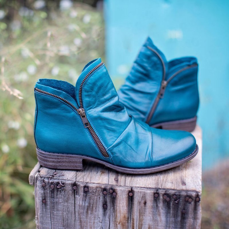 Elegante Stiefeletten Lederschwarz Schmal - IdealeKleiden
