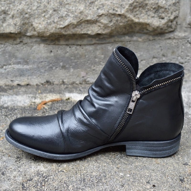 Elegante Stiefeletten Lederschwarz Schmal