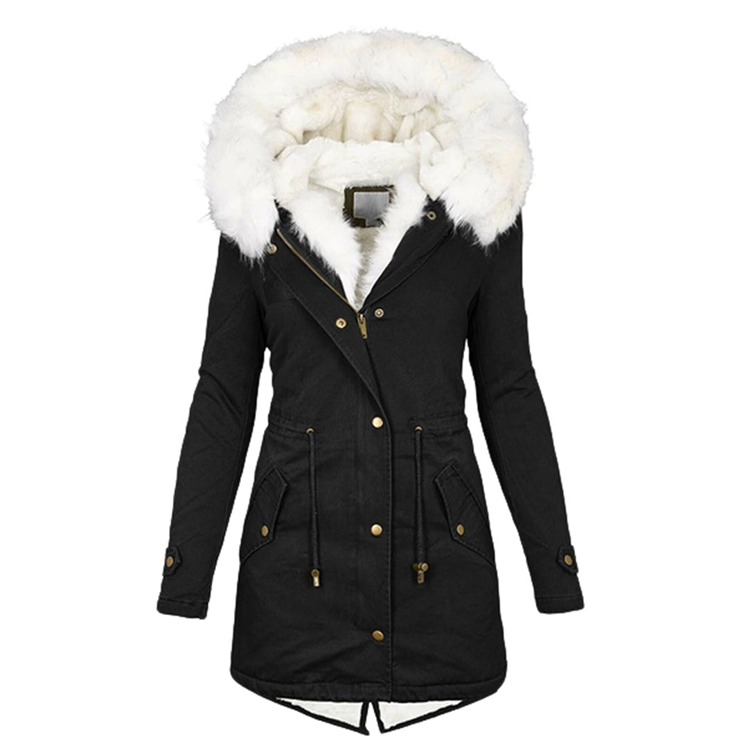 Warme Damen Winterjacke Fleece Gefüttert - IdealeKleiden