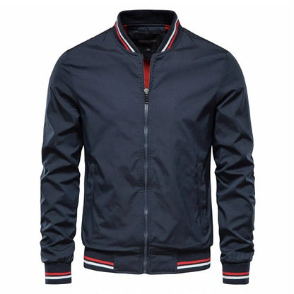Herren Bomberjacke Modern Schwarzes Leder