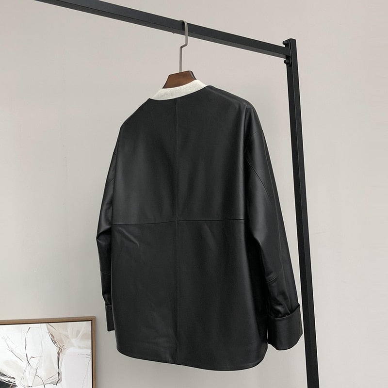 Stylische Lederjacke Damen Modern - IdealeKleiden