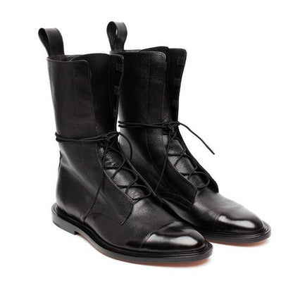 Vegane Stiefeletten Klassisch Elegant Schwarz - IdealeKleiden