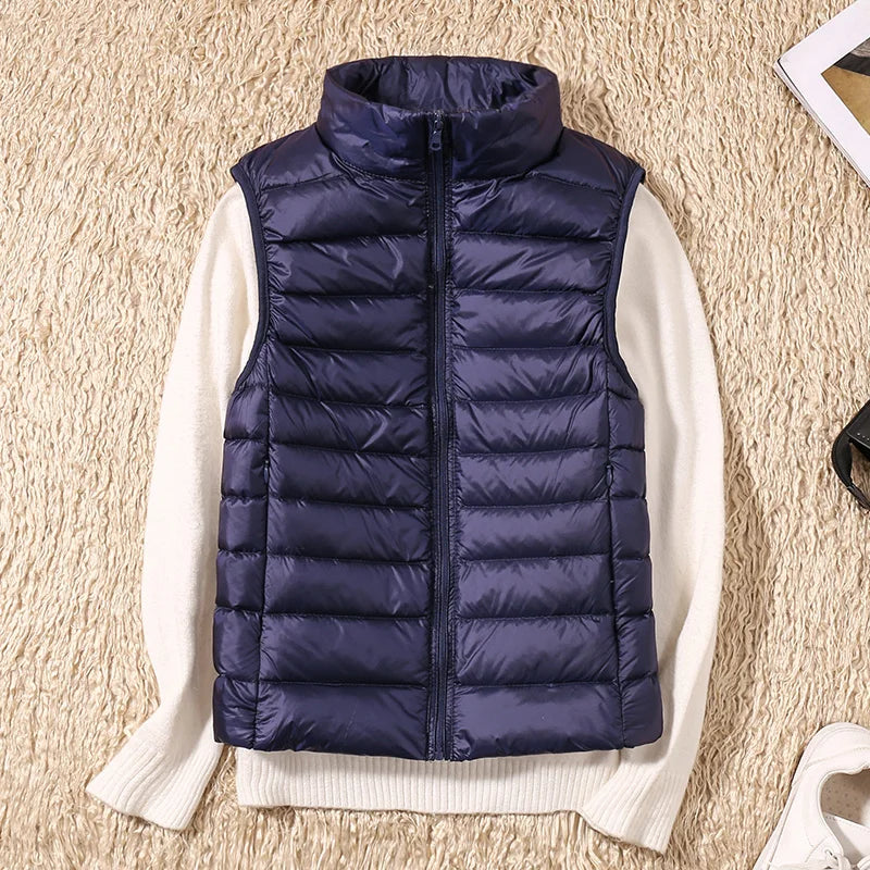 Leichter Daunenbodywarmer Damen Elegant Slim