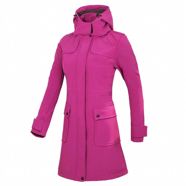 Wasserdichte Damen-Regenjacke Mit Kapuze Lang