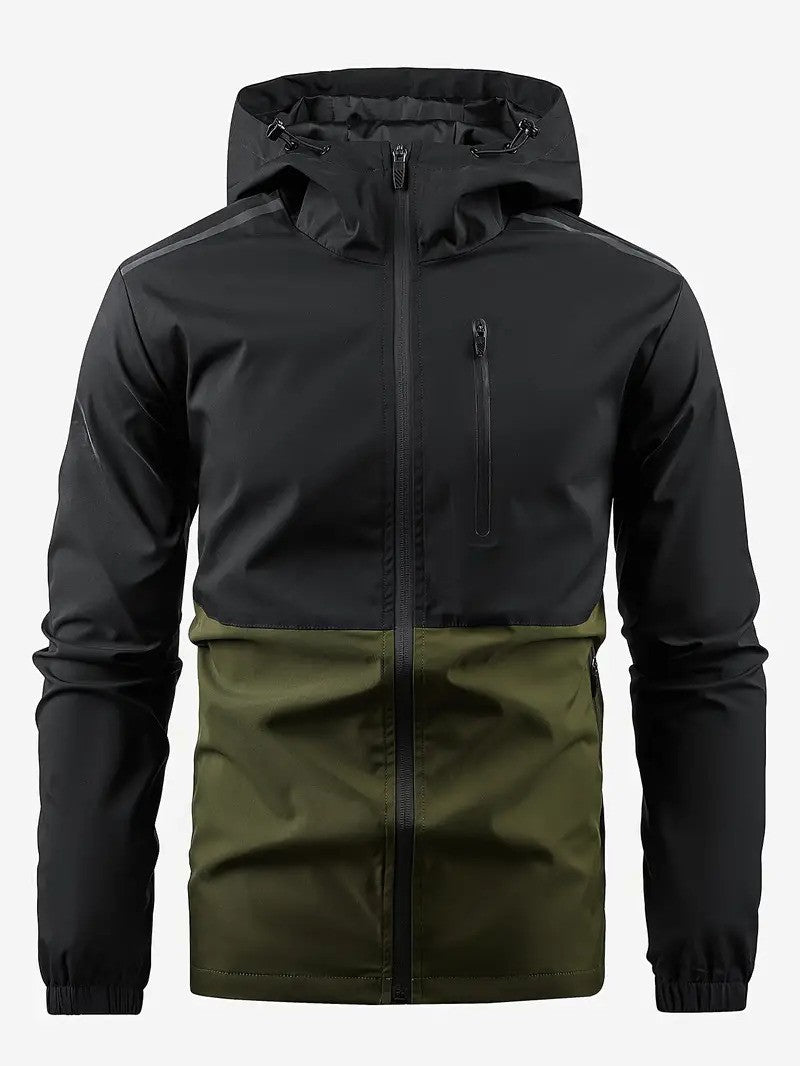 Herren Windbreaker Jacke Outdoor Sportlich Kapuze