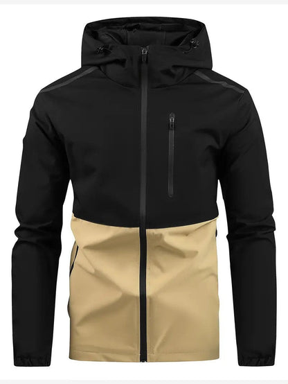 Herren Windbreaker Jacke Outdoor Sportlich Kapuze