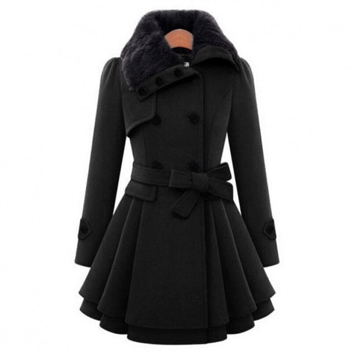 Wintermantel Damen Warm Kunstfellkragen
