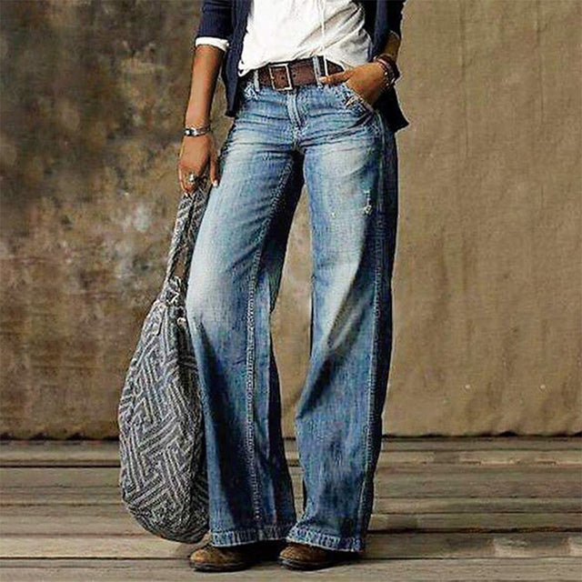 Modische Damen Jeans Gerade Bein - IdealeKleiden