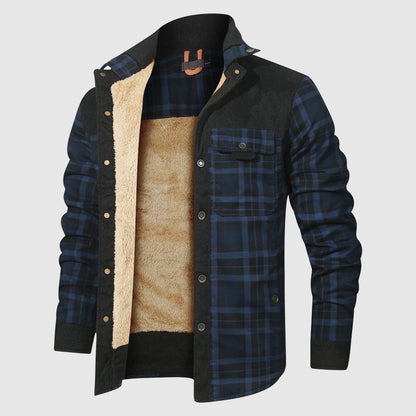Karierte Sherpa Jacke Outdoor Warm