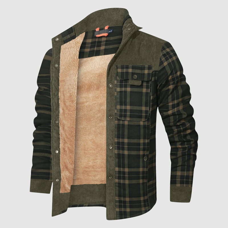 Karierte Sherpa Jacke Outdoor Warm