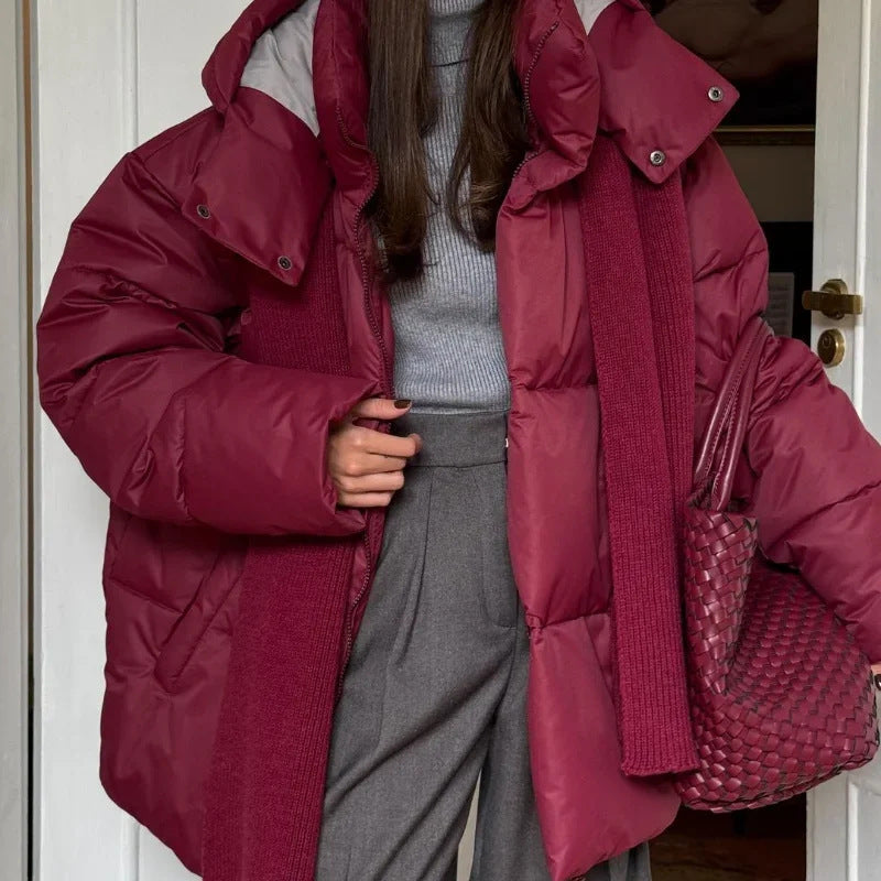Damen Winterdaunenjacke Elegant Hochschließend