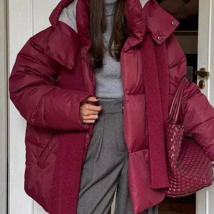 Damen Winterdaunenjacke Elegant Hochschließend