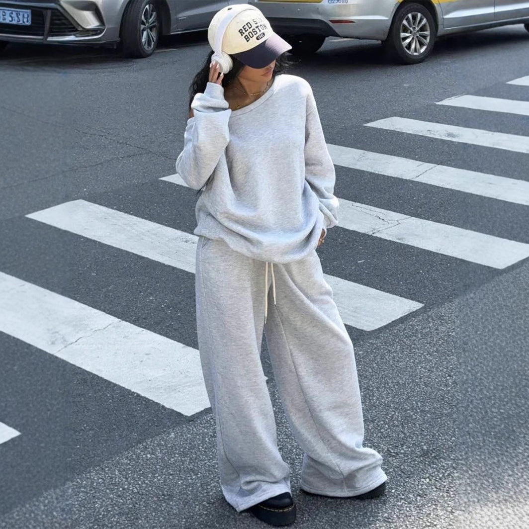 Damen Jogginganzug Set Bequem Oversized Sweat - IdealeKleiden