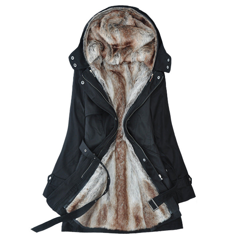 Damen Winterjacke Gefüttert mit Kapuze Damenparka