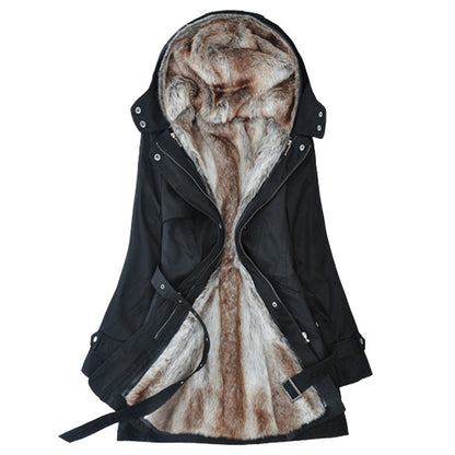 Damen Winterjacke Gefüttert mit Kapuze Damenparka