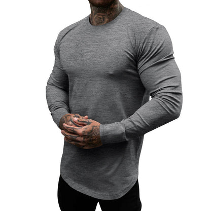 Herren Langarmshirt Weich Baumwolle Rundhals