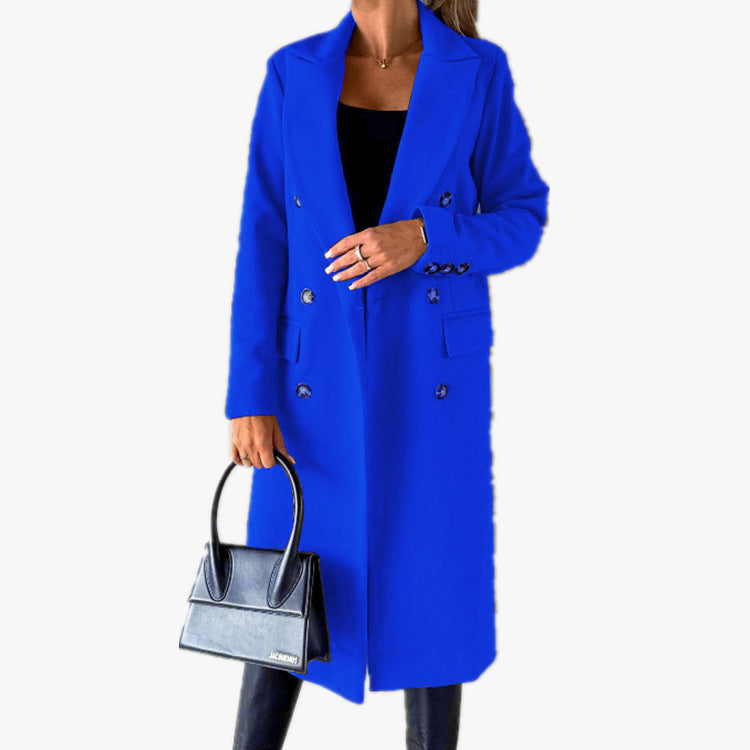 Damen Trenchcoat Klassisch Elegant Mit Taschen
