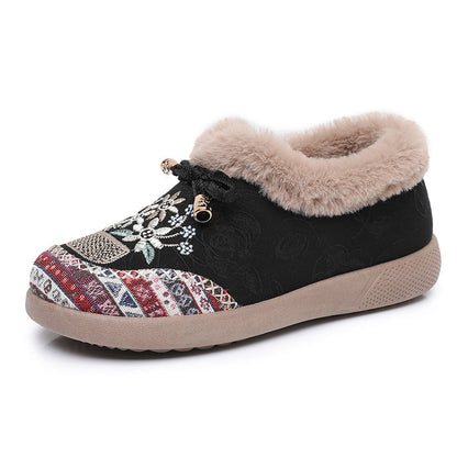 Damen Hausschuhe Warm Fleece Blumenmuster