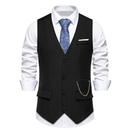 Herren Anzugsweste Elegant Modern mit Taschen