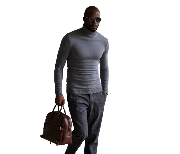 Herren Rollkragen Pullover Fein Strukturiert Elegantes Design