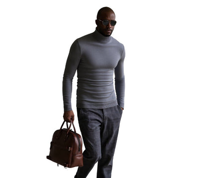 Herren Rollkragen Pullover Fein Strukturiert Elegantes Design