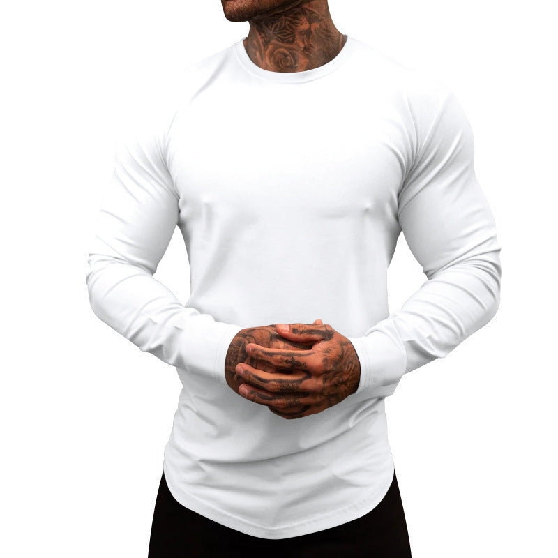 Herren Langarmshirt Weich Baumwolle Modern Rundhals - IdealeKleiden