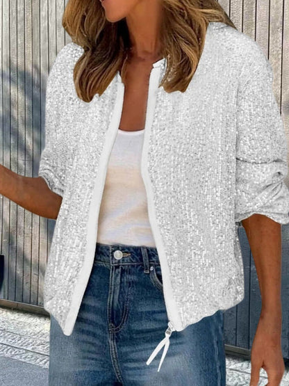 Damen Glitzerjacke Moderne Schnitt Damenkleidung